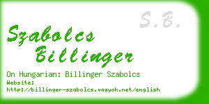 szabolcs billinger business card